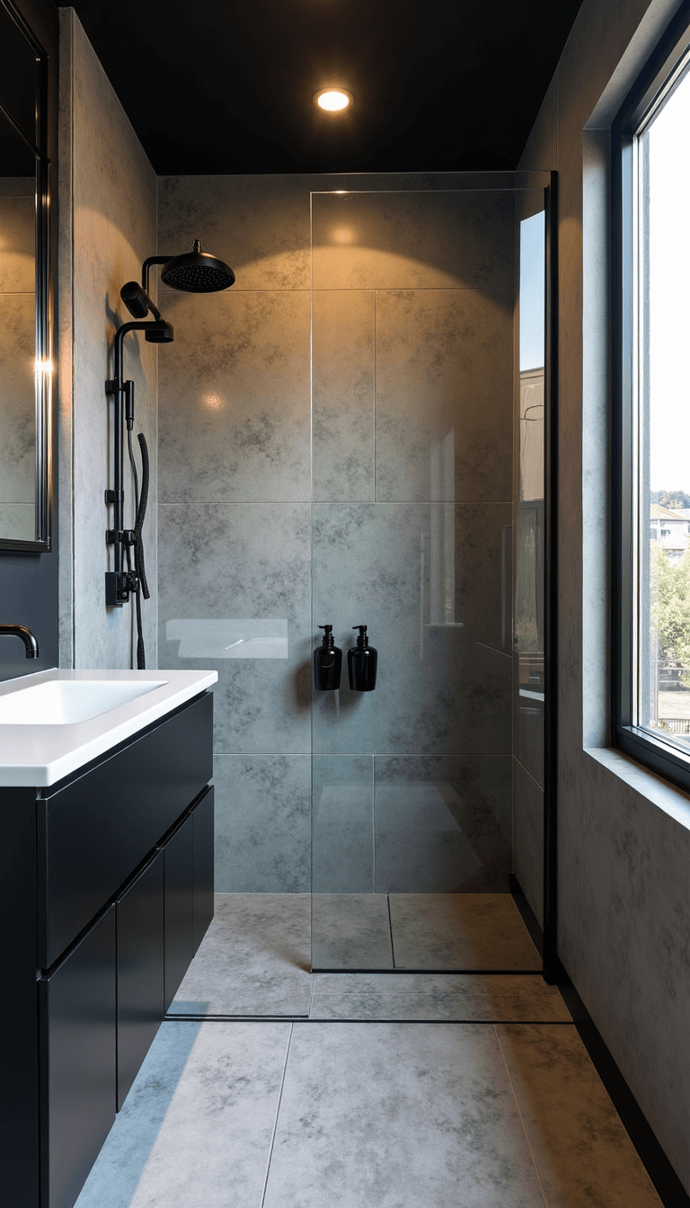 5471industrial Alcove Bathroom Contrast