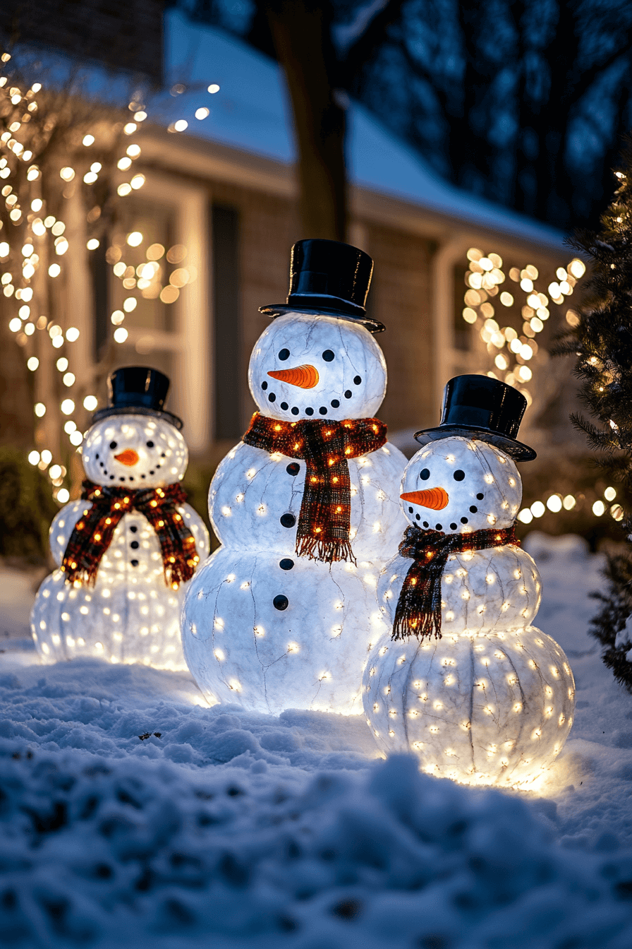 11 Snowman Family Festive Scene