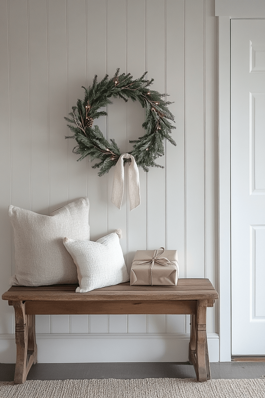 29 Minimalist Christmas Decor Ideas That Blend Simplicity and Holiday Joy 13 Elegant Wreath Holiday Grace