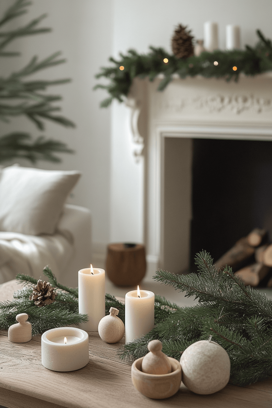 29 Christmas Mantel Decor Ideas That Turn Your Fireplace Into a Holiday Showpiece 14 Minimalist Holiday Glow