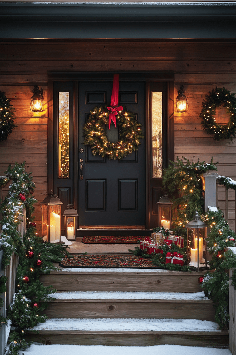 29 Front Porch Christmas Decor Styles to Create a Warm Winter Greeting 15 Doorway Radiance Holiday Grace