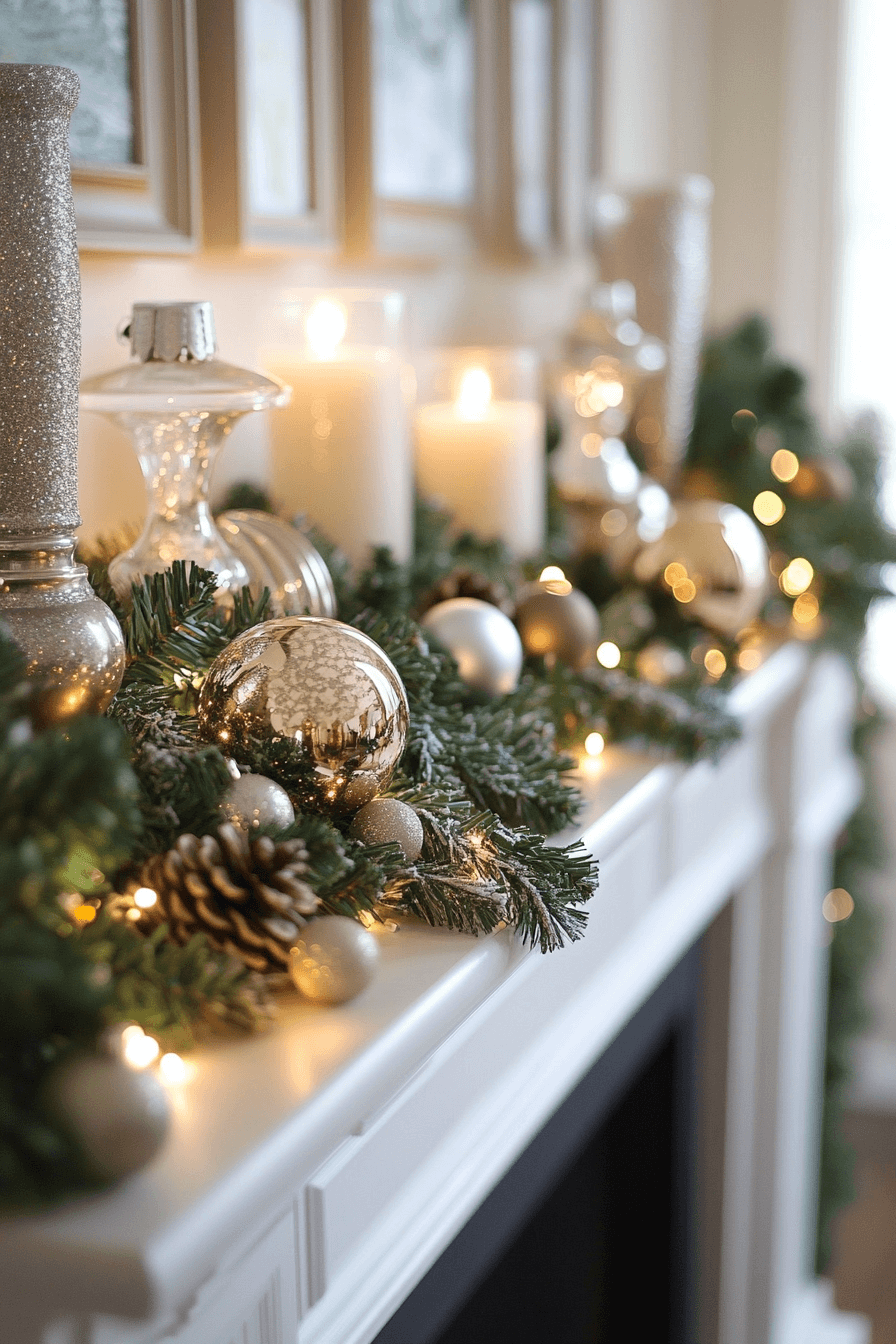 29 Christmas Mantel Decor Ideas That Turn Your Fireplace Into a Holiday Showpiece 15 Evergreen Holiday Light