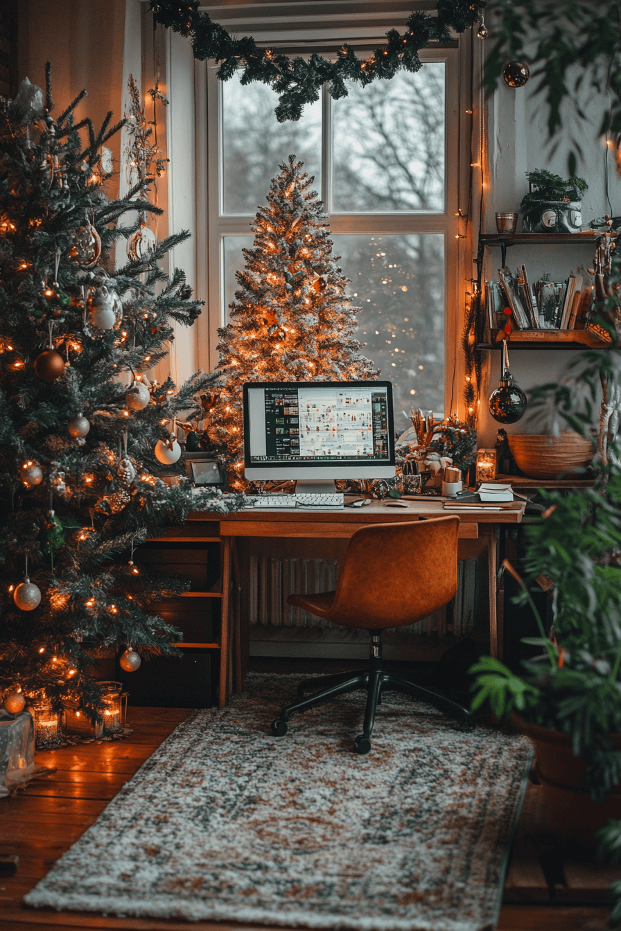 29 Christmas Decorating Ideas That Capture the Magic of Christmas 17 Festive Home Office Inspiration