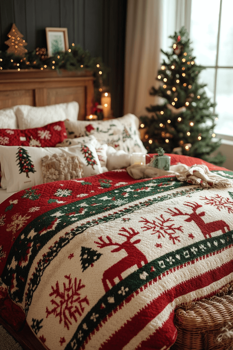 29 Christmas Bedroom Ideas for a Peaceful and Merry Holiday Haven 18 Cozy Bedding Holiday Refresh