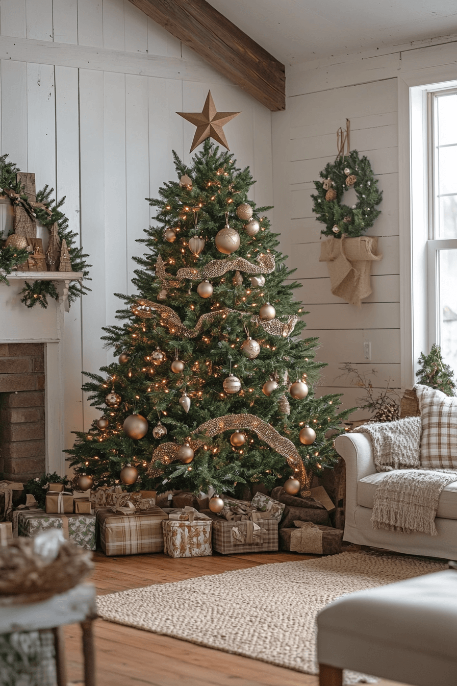 18 Farmhouse Christmas Tree Elegance
