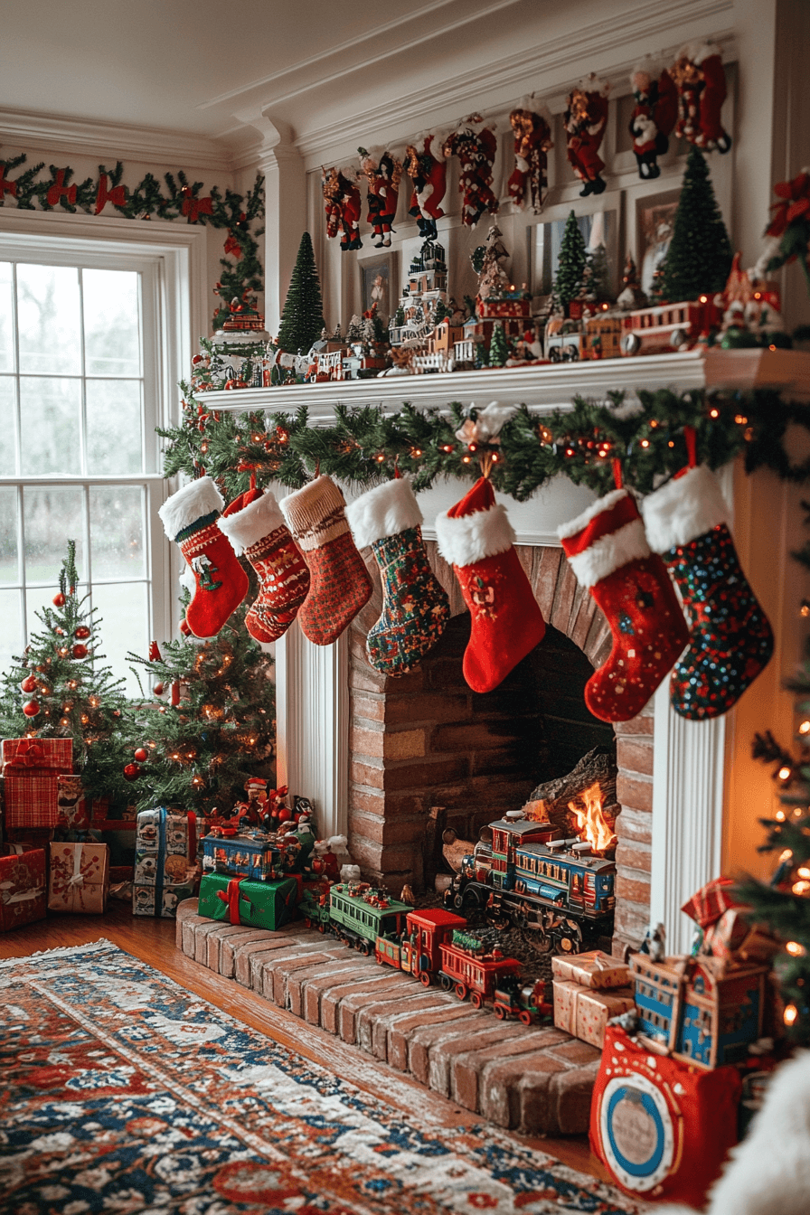 29 Christmas Mantel Decor Ideas That Turn Your Fireplace Into a Holiday Showpiece 18 Santas Workshop Cheer