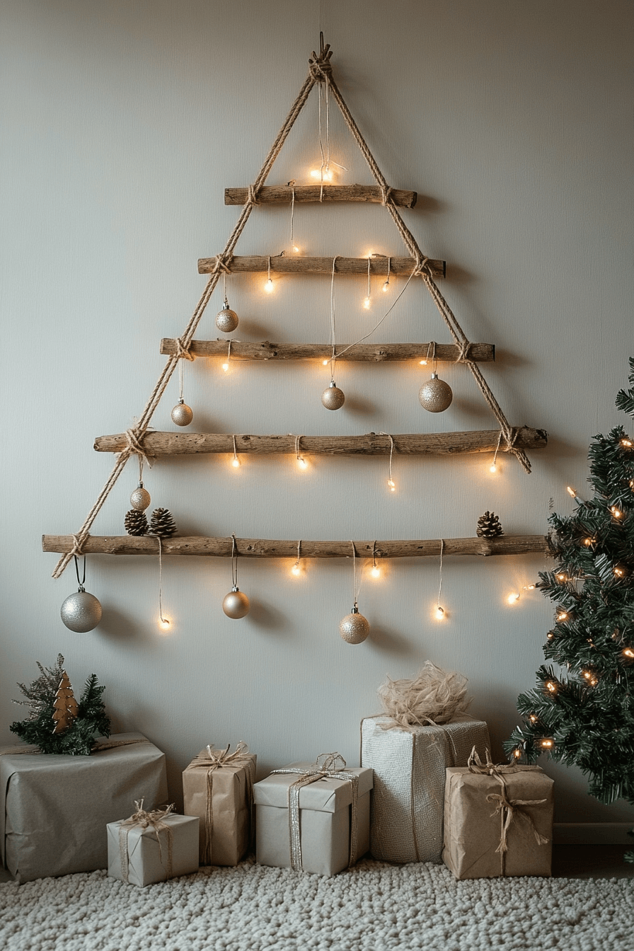 29 Minimalist Christmas Decor Ideas That Blend Simplicity and Holiday Joy 22 Wall Frame Holiday Design