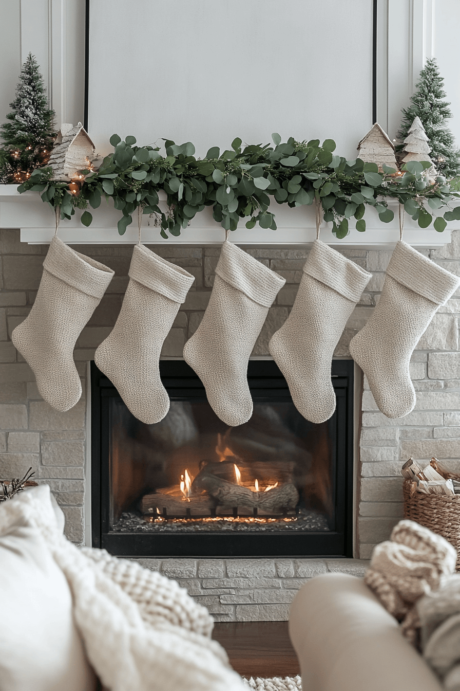 29 Minimalist Christmas Decor Ideas That Blend Simplicity and Holiday Joy 23 Neutral Stocking Festive Charm
