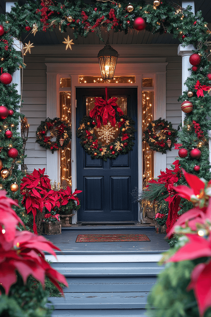 29 Front Porch Christmas Decor Styles to Create a Warm Winter Greeting 24 Mistletoe Ribbon Holiday Joy