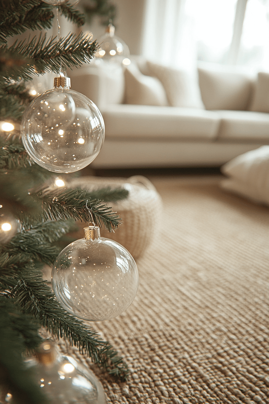 29 Minimalist Christmas Decor Ideas That Blend Simplicity and Holiday Joy 25 Glass Bauble Soft Sparkle