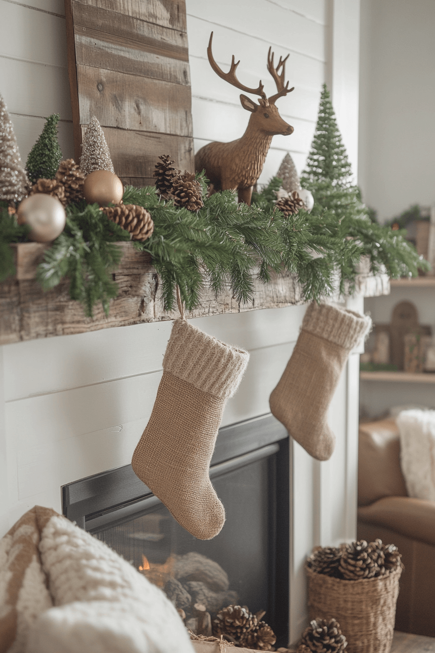29 Christmas Mantel Decor Ideas That Turn Your Fireplace Into a Holiday Showpiece 25 Vintage Farmhouse Glow
