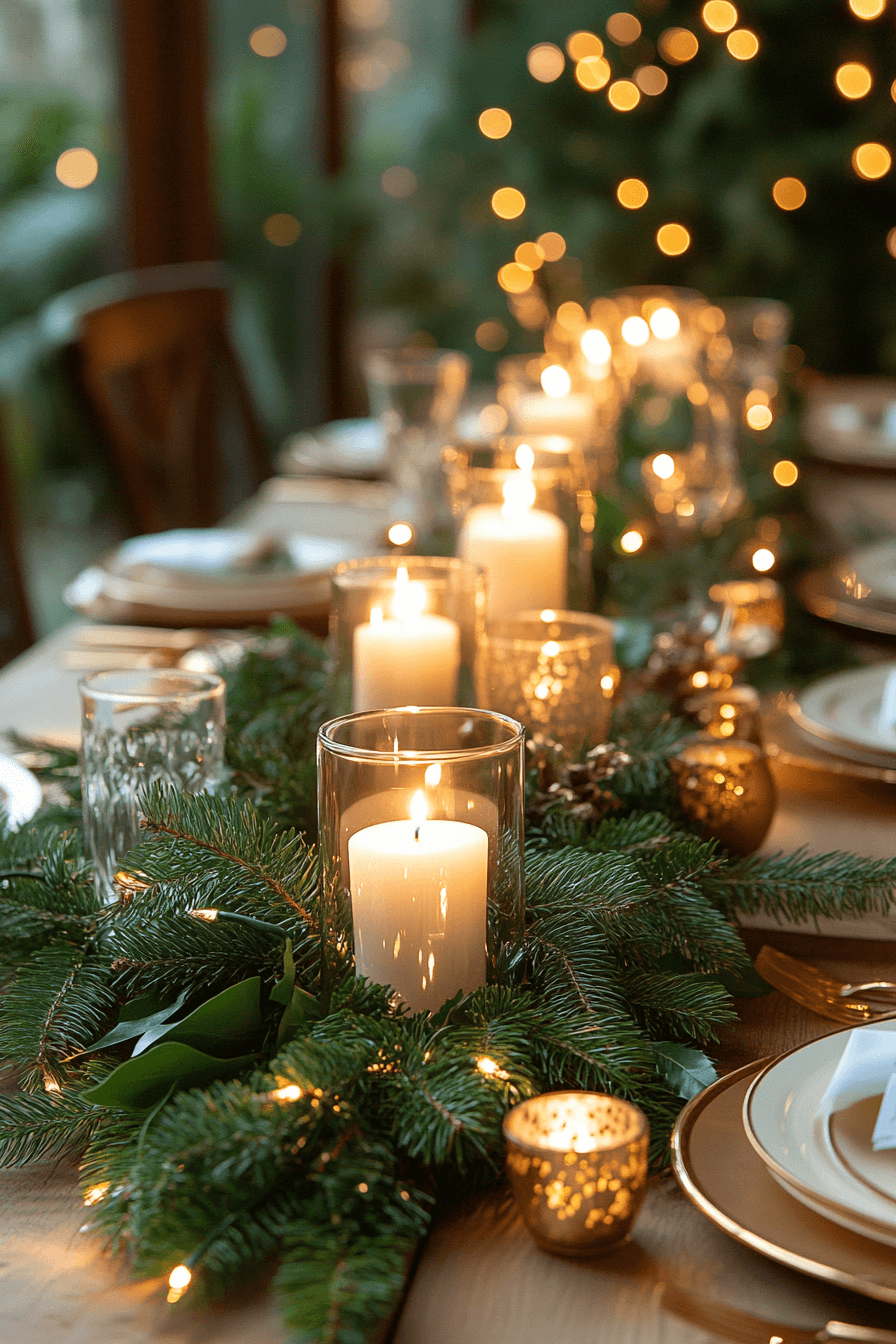 26 Evergreen Garland Table Glow