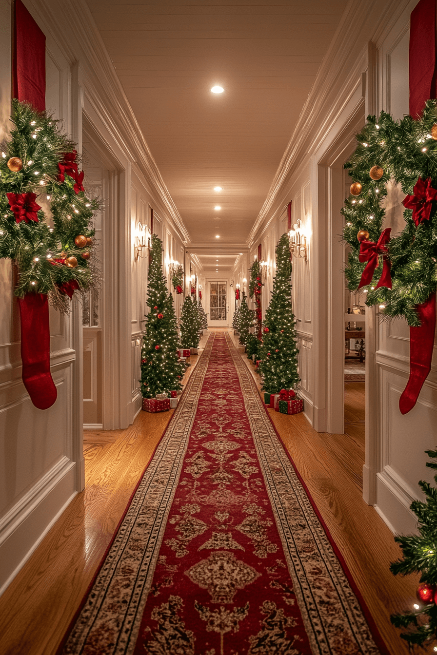 29 Christmas Decorating Ideas That Capture the Magic of Christmas 26 Glowing Hallway Christmas Design