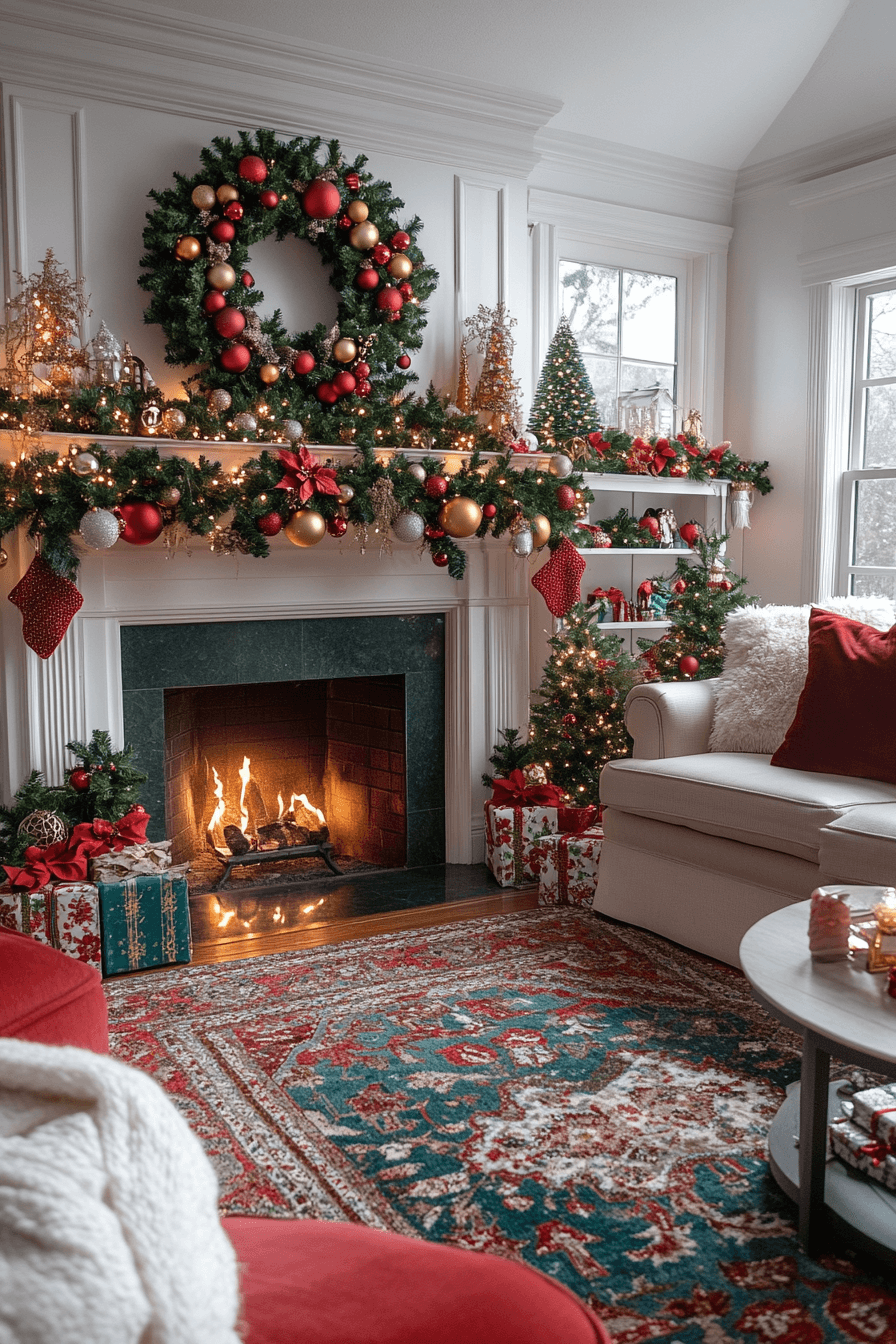 29 Christmas Mantel Decor Ideas That Turn Your Fireplace Into a Holiday Showpiece 29 Merry Mantel Radiance