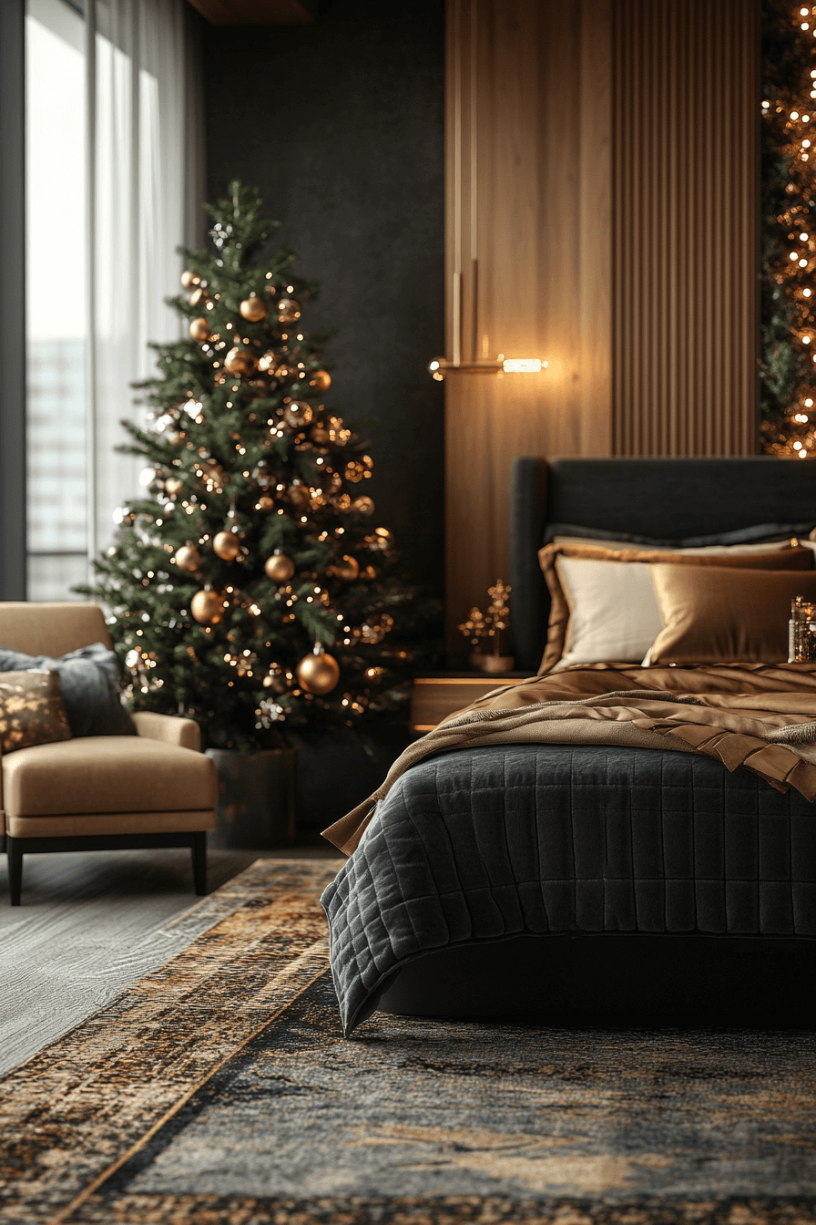 29 Christmas Bedroom Ideas for a Peaceful and Merry Holiday Haven 29 Modern Sleek Holiday Haven