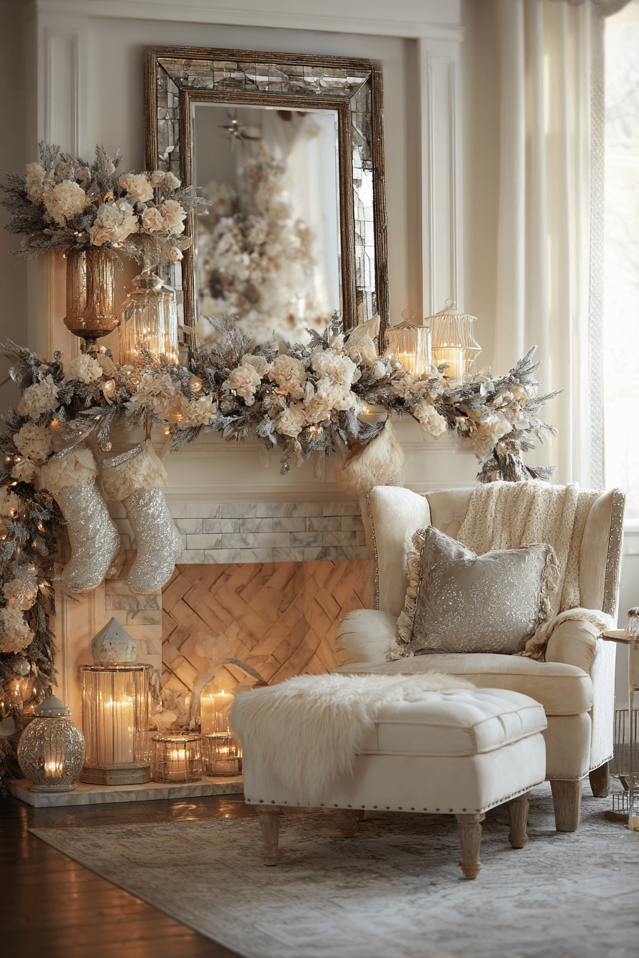 29 Christmas Mantel Decor Ideas That Turn Your Fireplace Into a Holiday Showpiece 3 Elegant Holiday Radiance