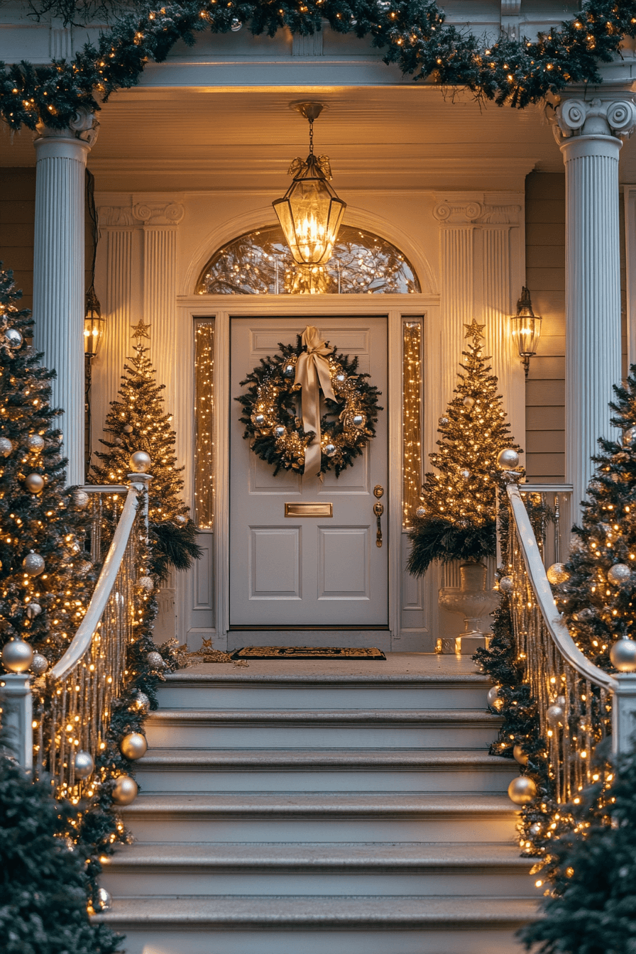 29 Front Porch Christmas Decor Styles to Create a Warm Winter Greeting 3 Golden Gate Holiday Elegance