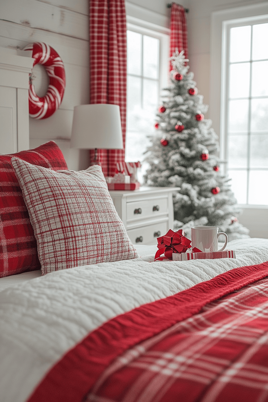 29 Christmas Bedroom Ideas for a Peaceful and Merry Holiday Haven 3 Timeless Red Holiday Joy