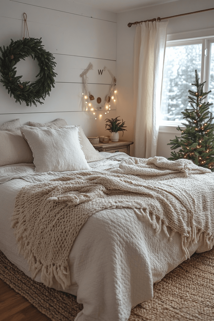 29 Christmas Bedroom Ideas for a Peaceful and Merry Holiday Haven 4 Calm Minimal Winter Retreat