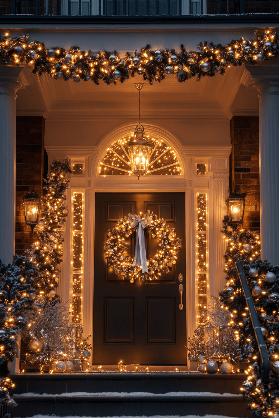 29 Front Porch Christmas Decor Styles to Create a Warm Winter Greeting 5 Star Lit Winter Illumination