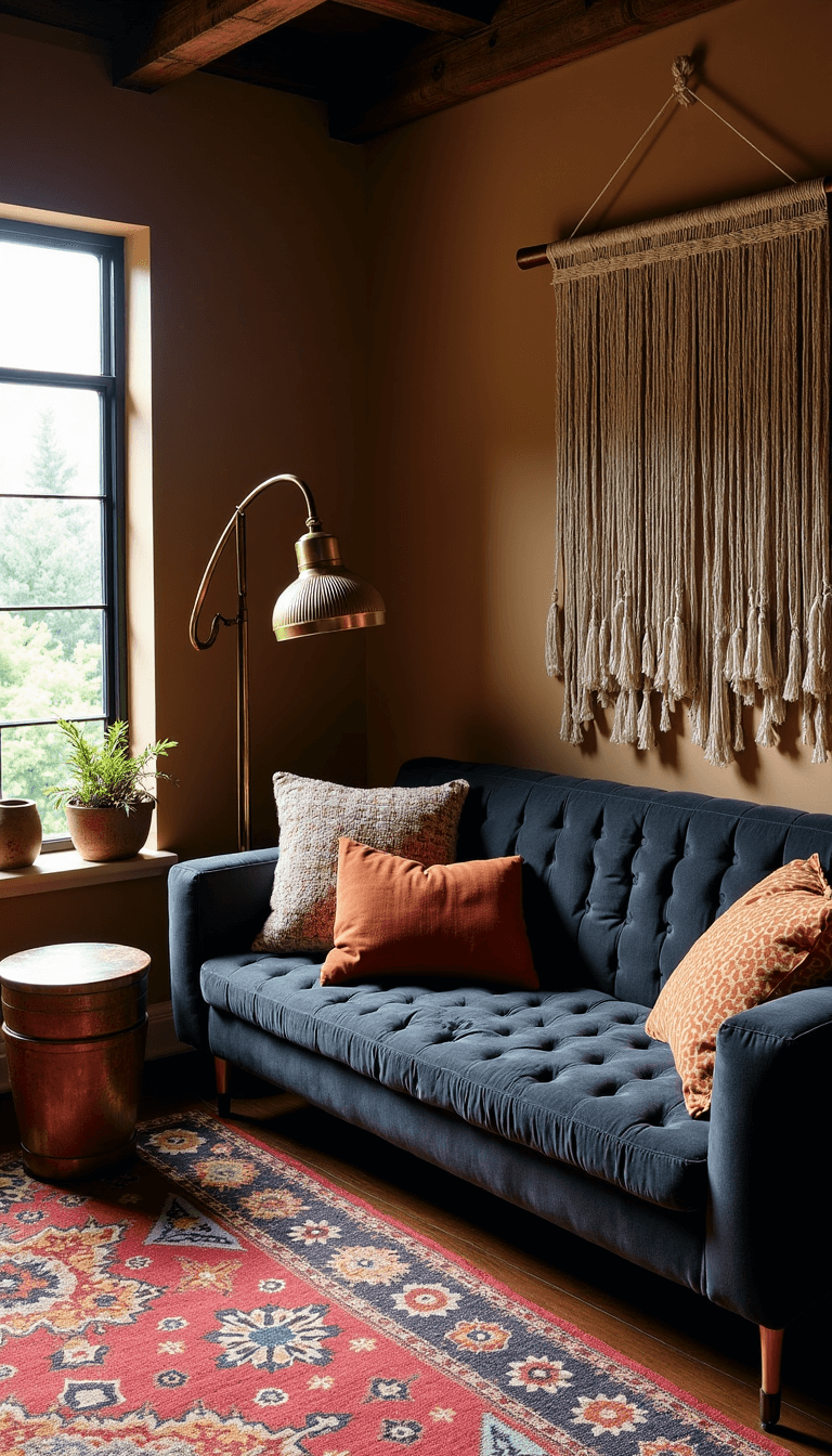 5608bohemian Moody Living Room Golden Hour