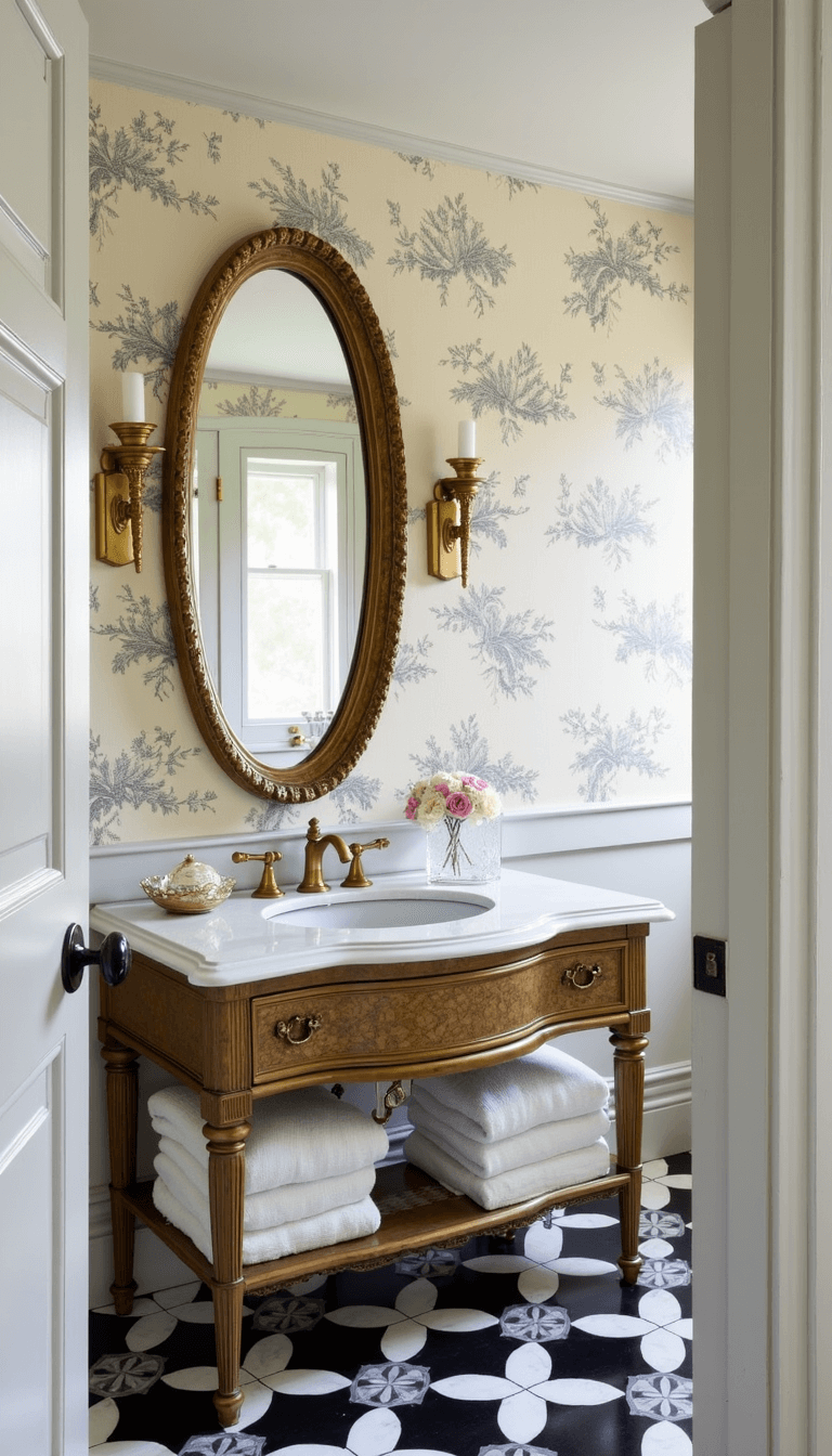 5621elegant Chinoiserie Powder Room