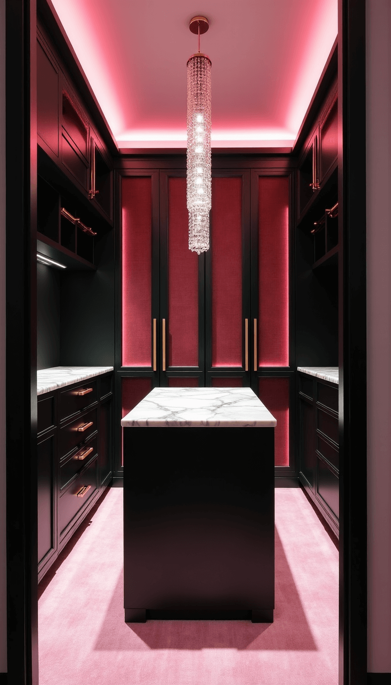 5635pink Black Luxury Closet Led