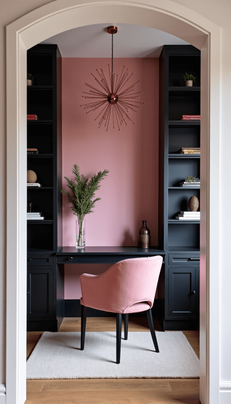 5638pink Modern Office Interior Framed