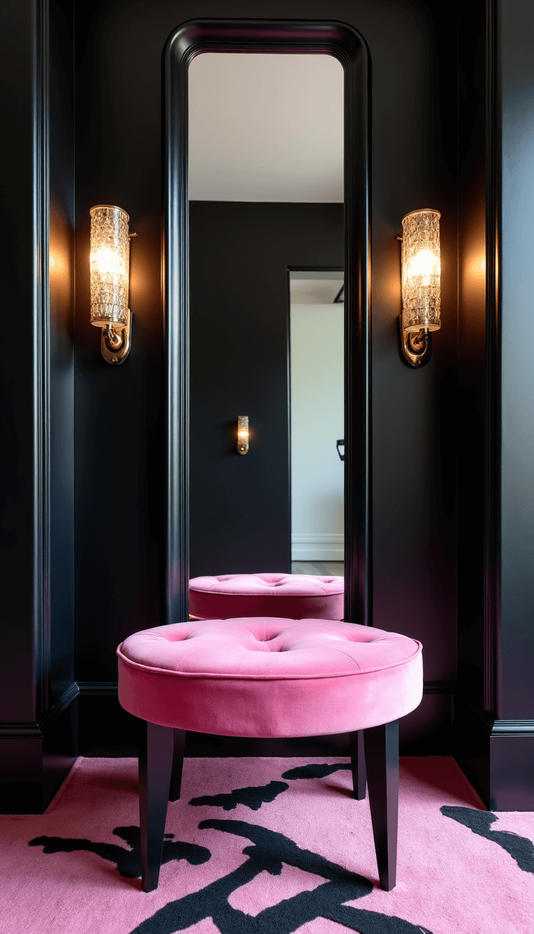 5639glamorous Dressing Vanity Pink Bench