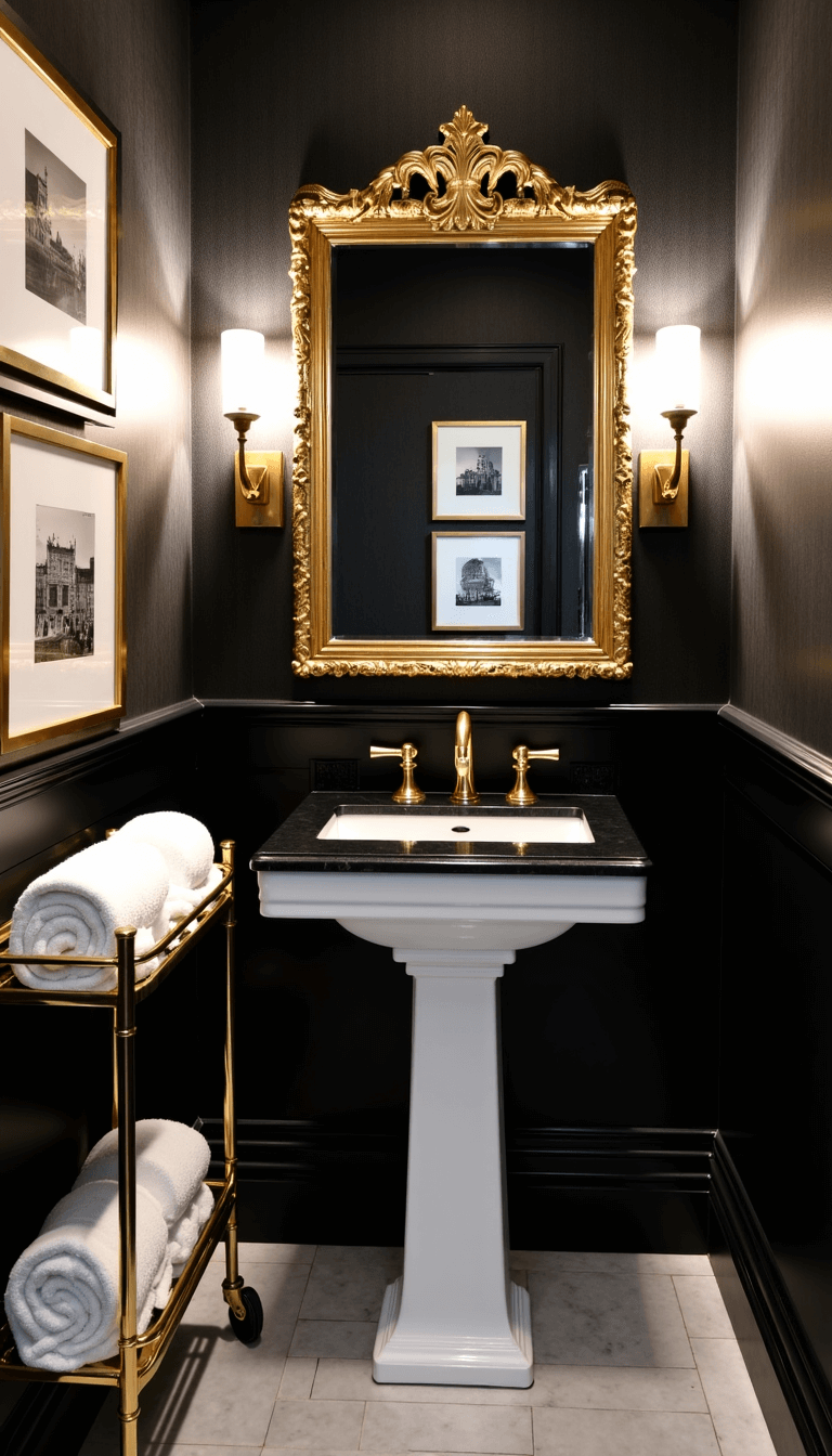 5644modern Chic Powder Room Dark