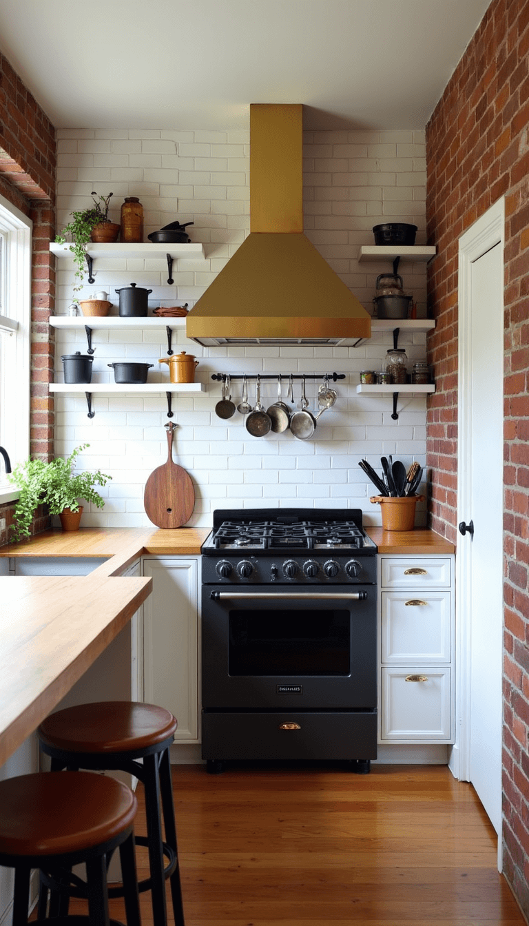 5655galley Kitchen Subway Tile Brass Potracks