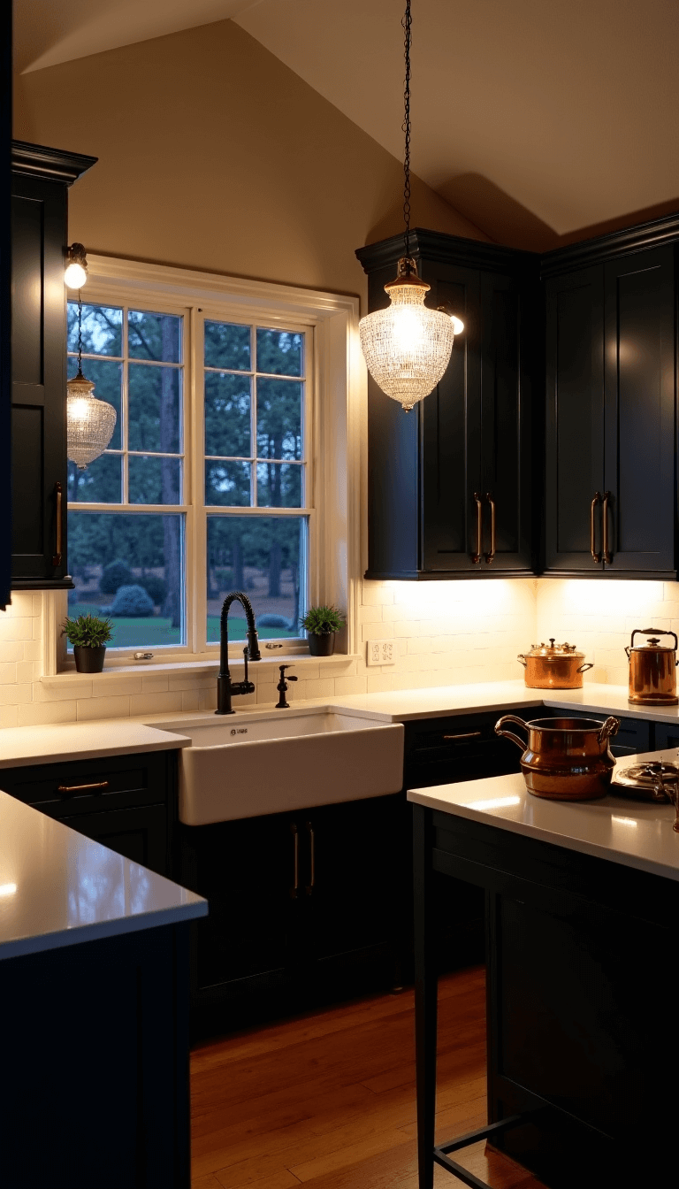 5664moody Navy Kitchen Evening Glow