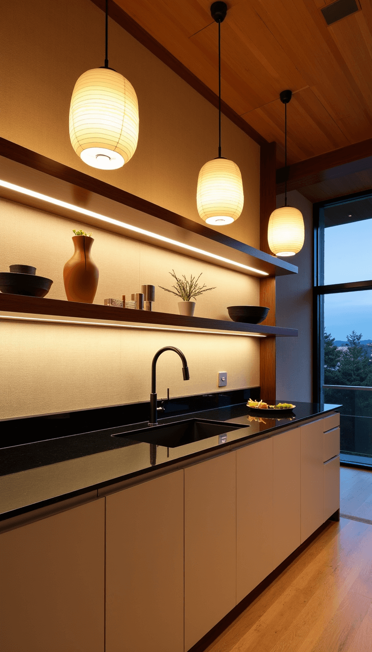 5671japanese Zen Kitchen Dawn Lighting