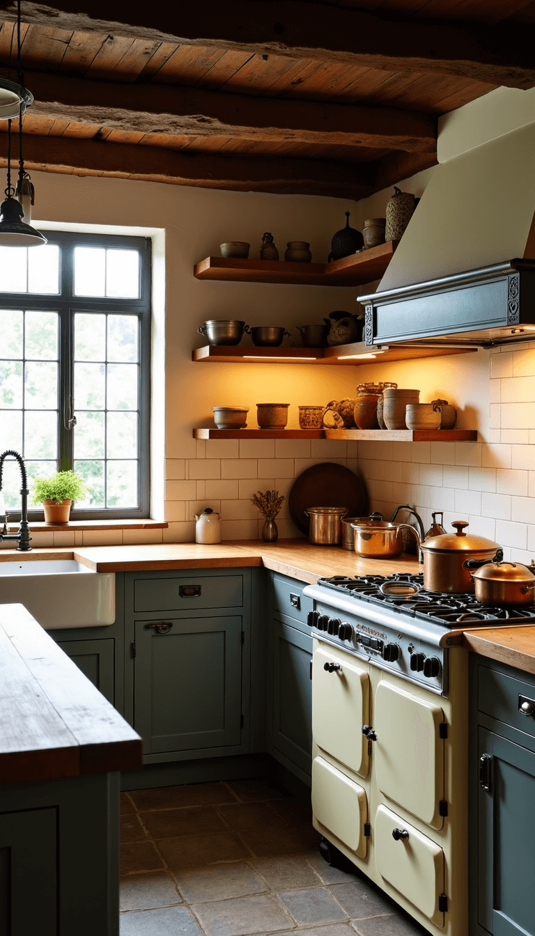 5672cozy English Cottage Kitchen Rainy Afternoon