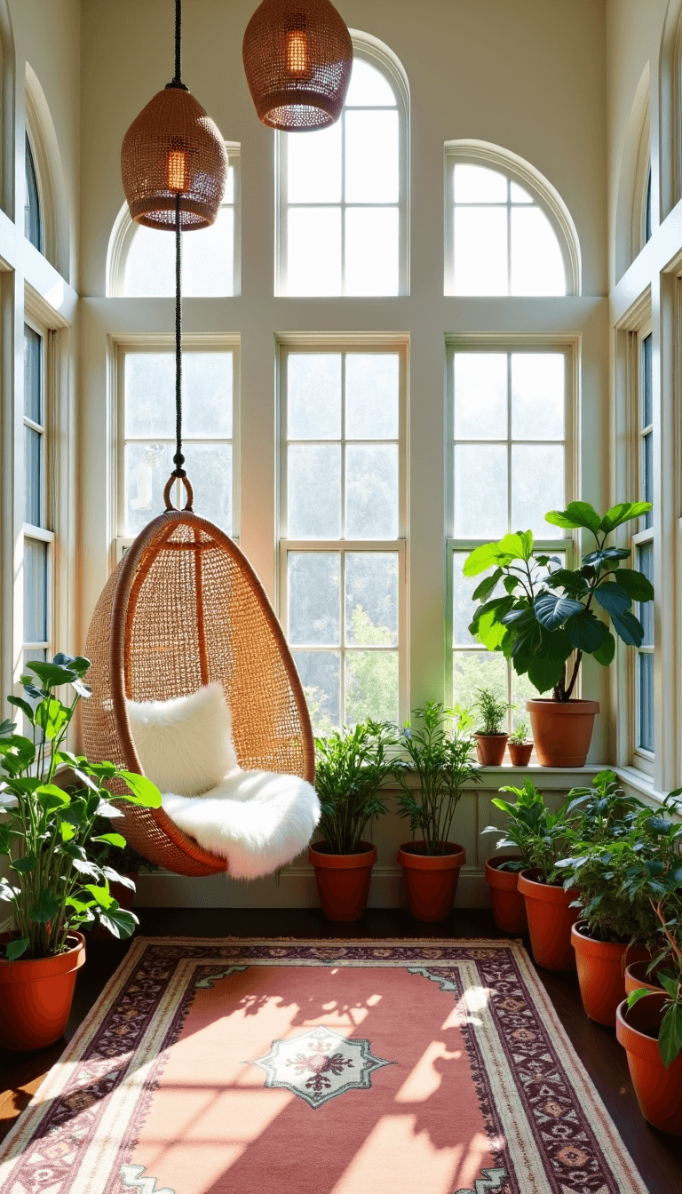 5678sunlit Greenhouse Rattan Bohemian Interior