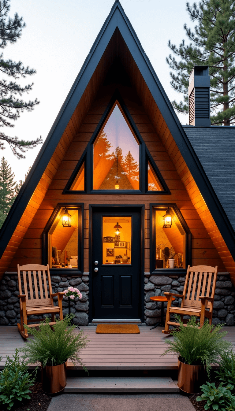5683cozy Aframe Cabin Sunset
