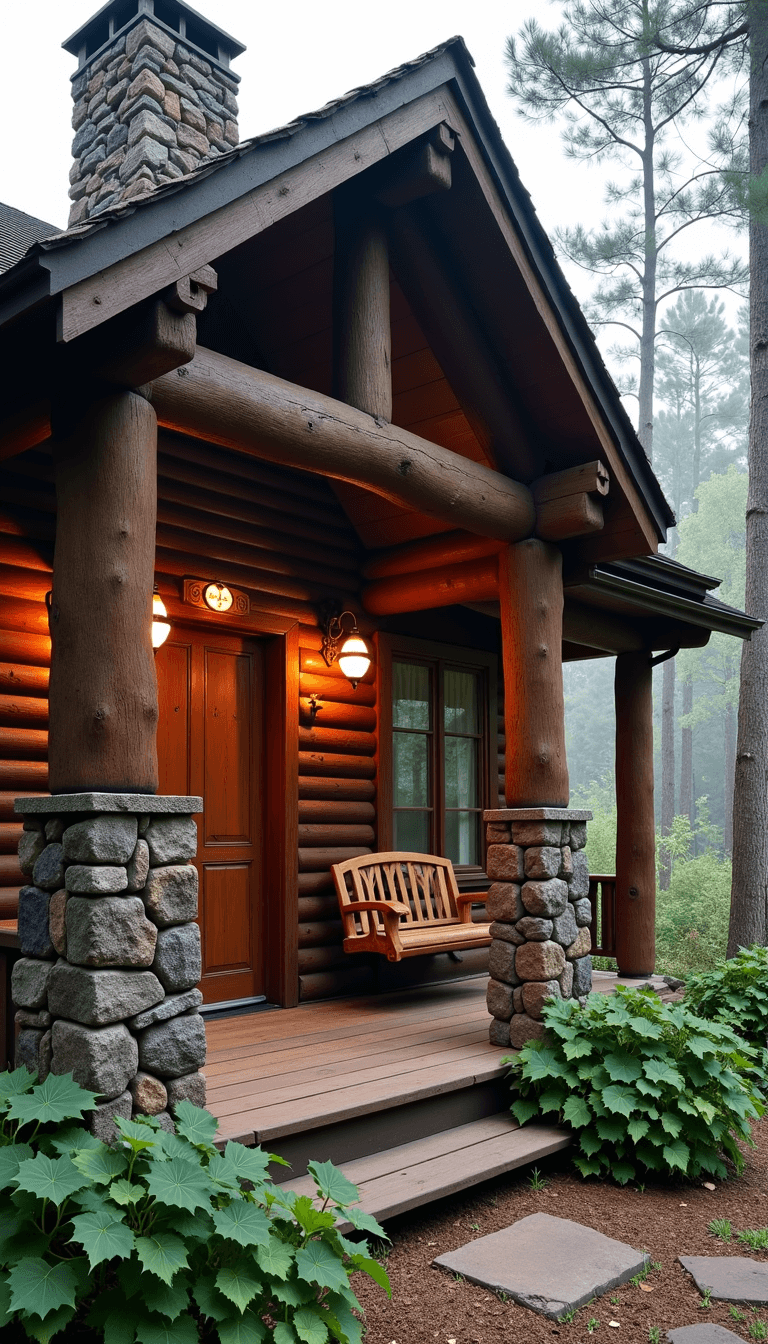 5685rustic Mountain Cabin Morning Mist