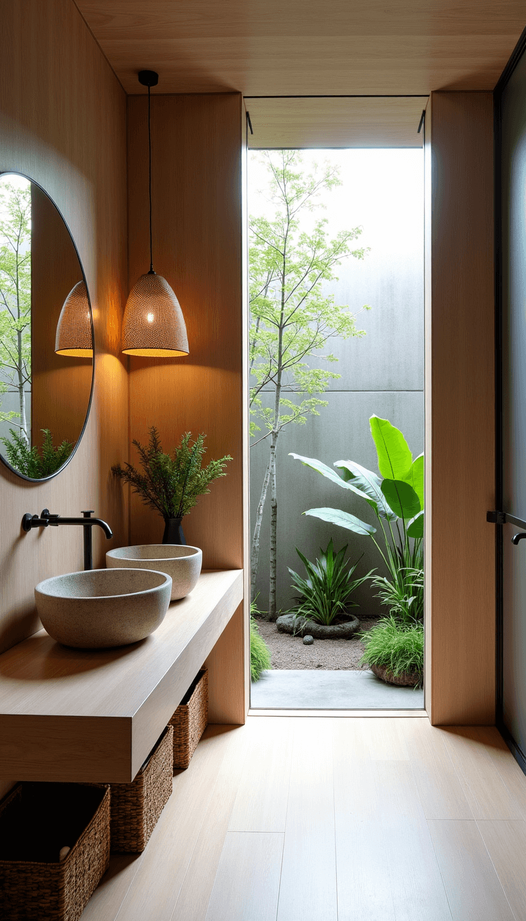 Wabi-Sabi Bathroom: Embracing Imperfect Natural Beauty in Your Personal Sanctuary 5709modern Zen Bathroom Window View