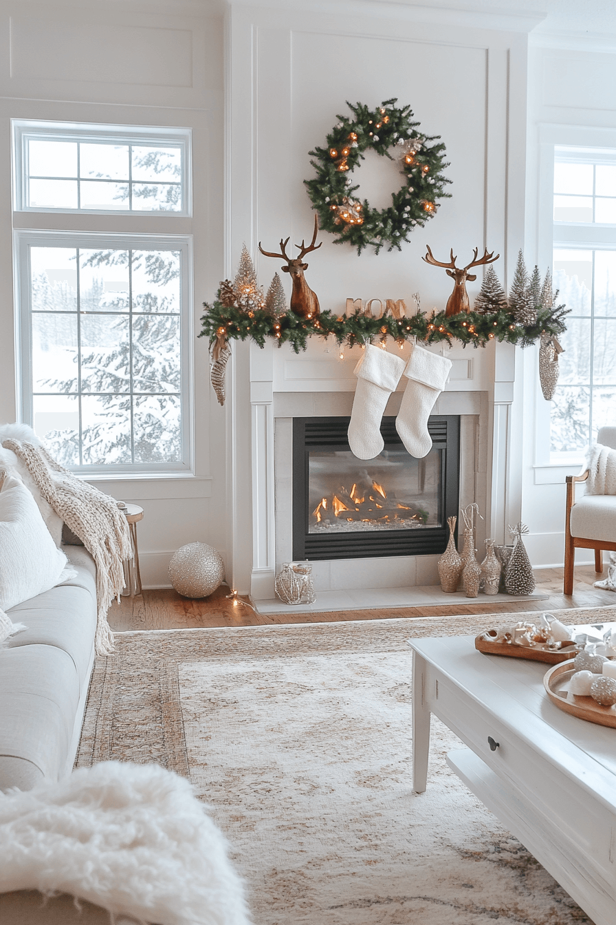 29 Christmas Mantel Decor Ideas That Turn Your Fireplace Into a Holiday Showpiece 6 Nordic Christmas Simplicity