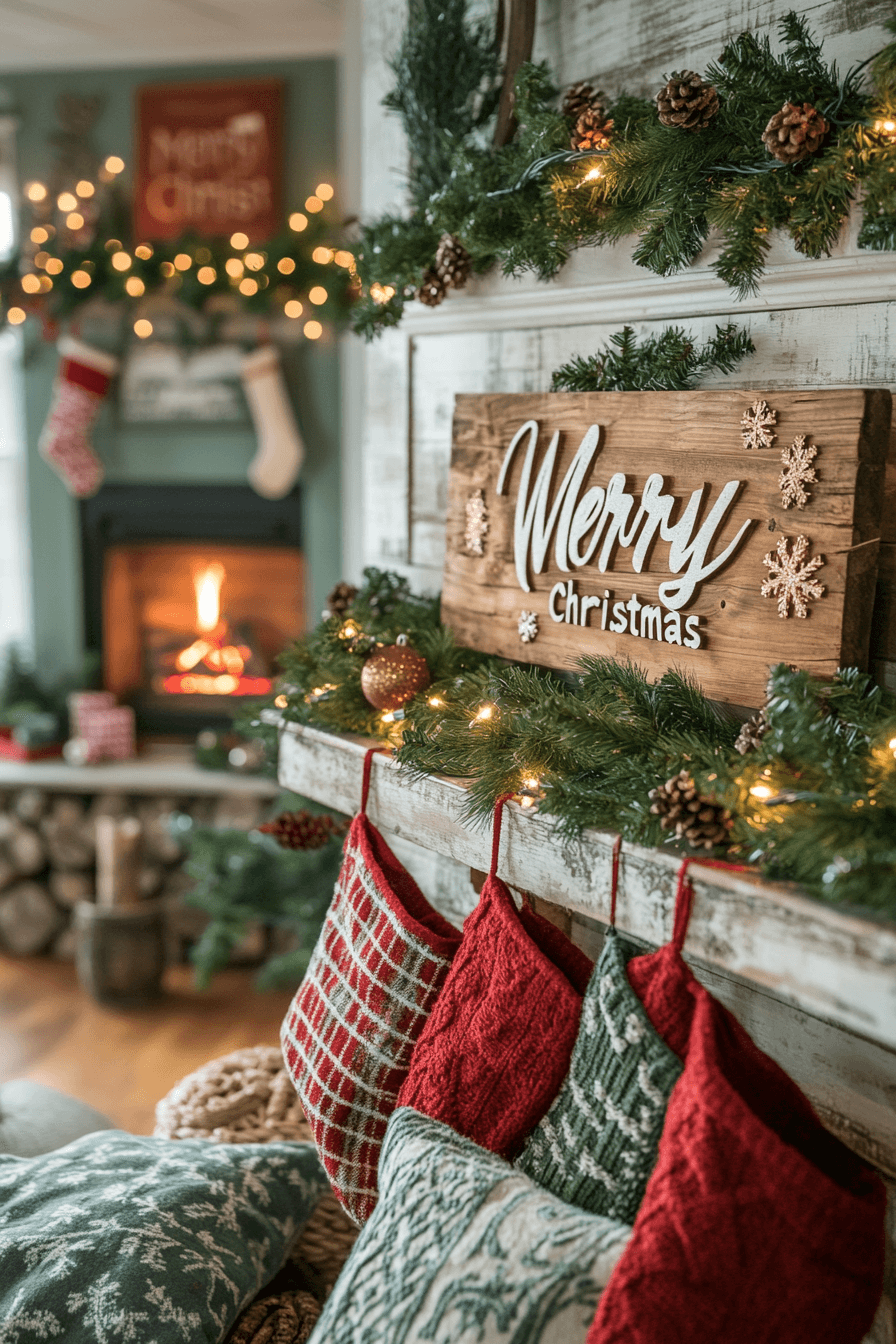 6 Rustic Mantel Holiday Beauty