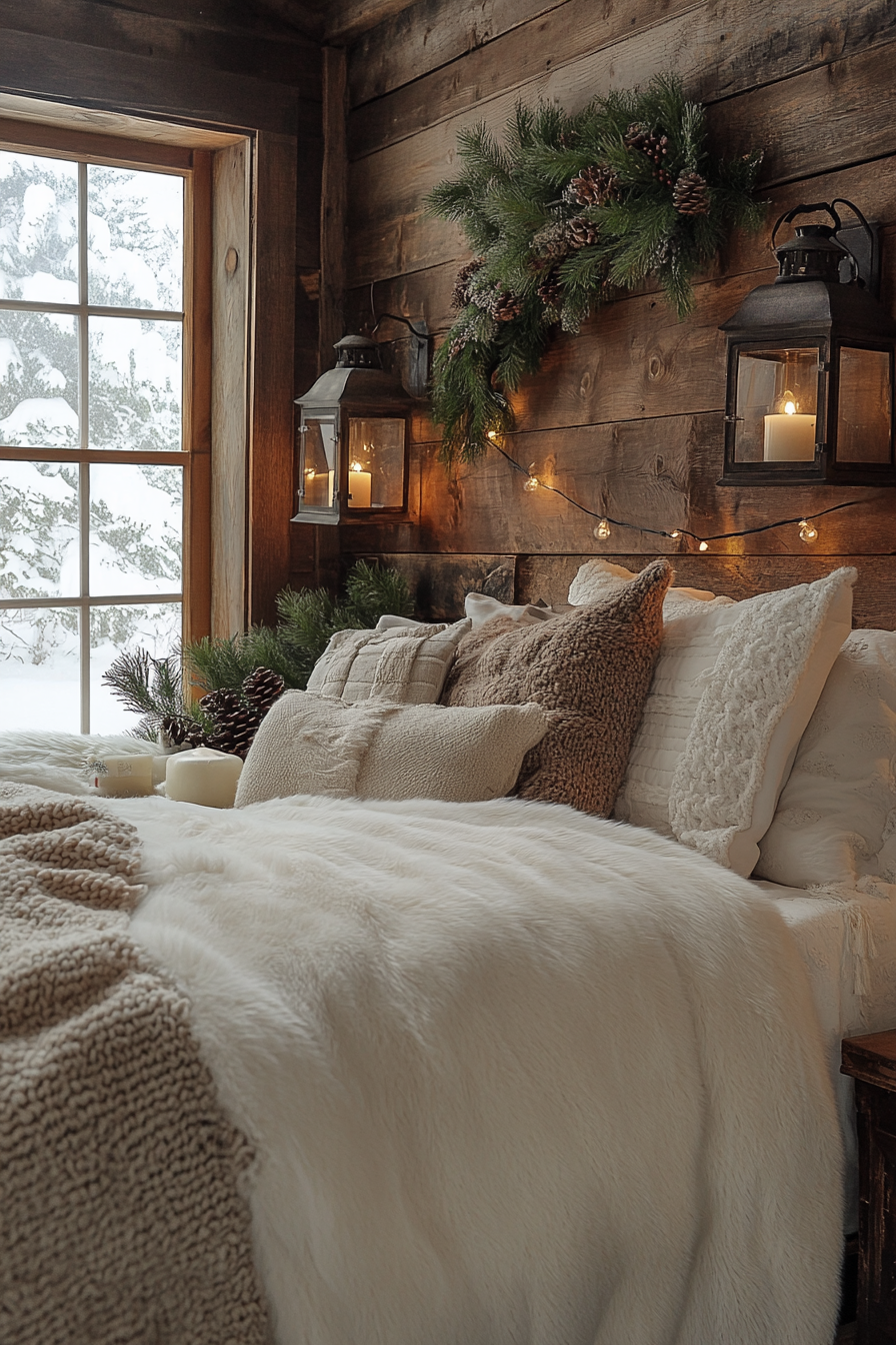 29 Christmas Bedroom Ideas for a Peaceful and Merry Holiday Haven lodge warmth winter escape 1