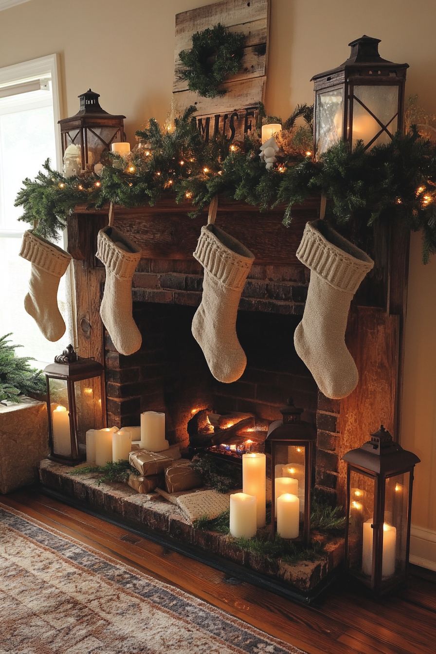 29 Christmas Decorating Ideas That Capture the Magic of Christmas rustic hearth christmas warmth 1
