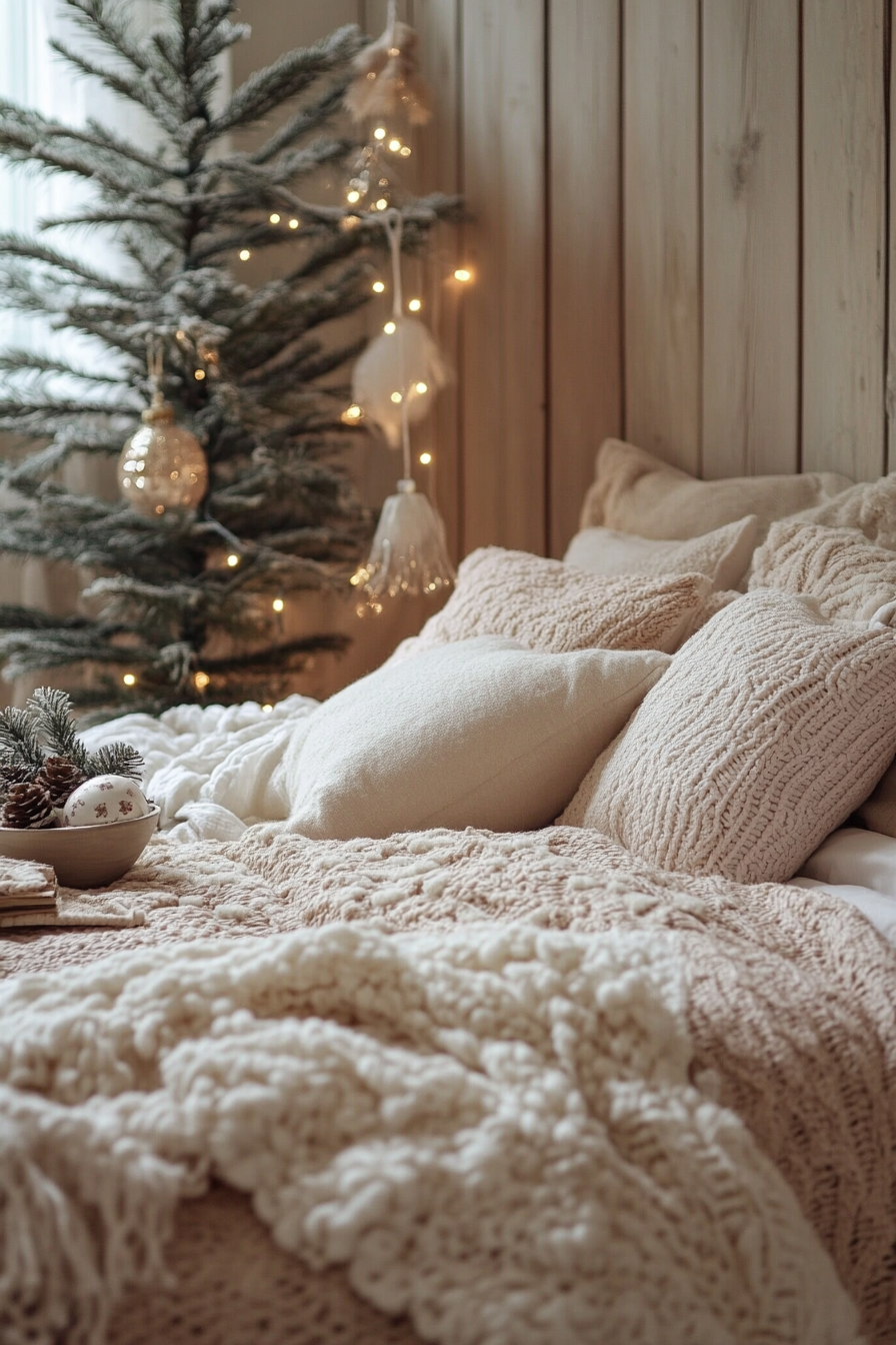 29 Christmas Decorating Ideas That Capture the Magic of Christmas serene bedroom christmas sanctuary 1