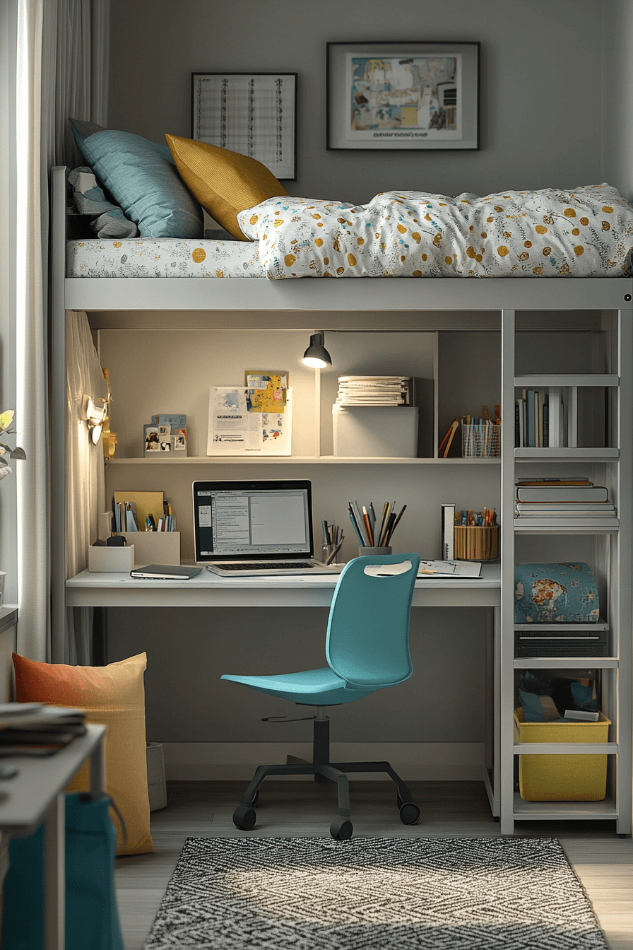 25 Loft Beds for Small Rooms That Make the Most of Every Inch 1 Elevated Study Loft Setup