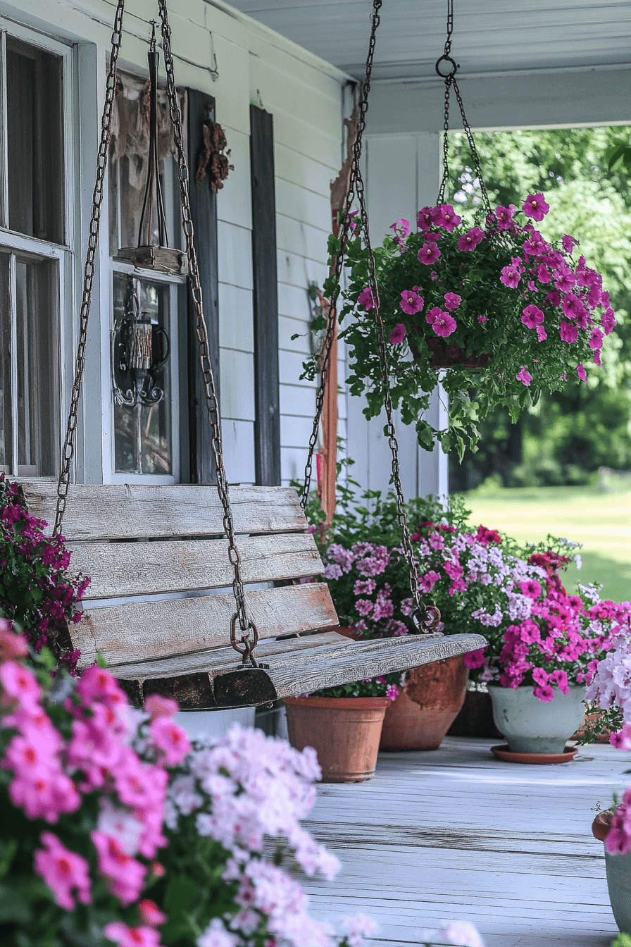 25 Antique Farmhouse Decor Ideas That Will Enhance Your Home’s Charm 10 Classic Porch Swing Comfort