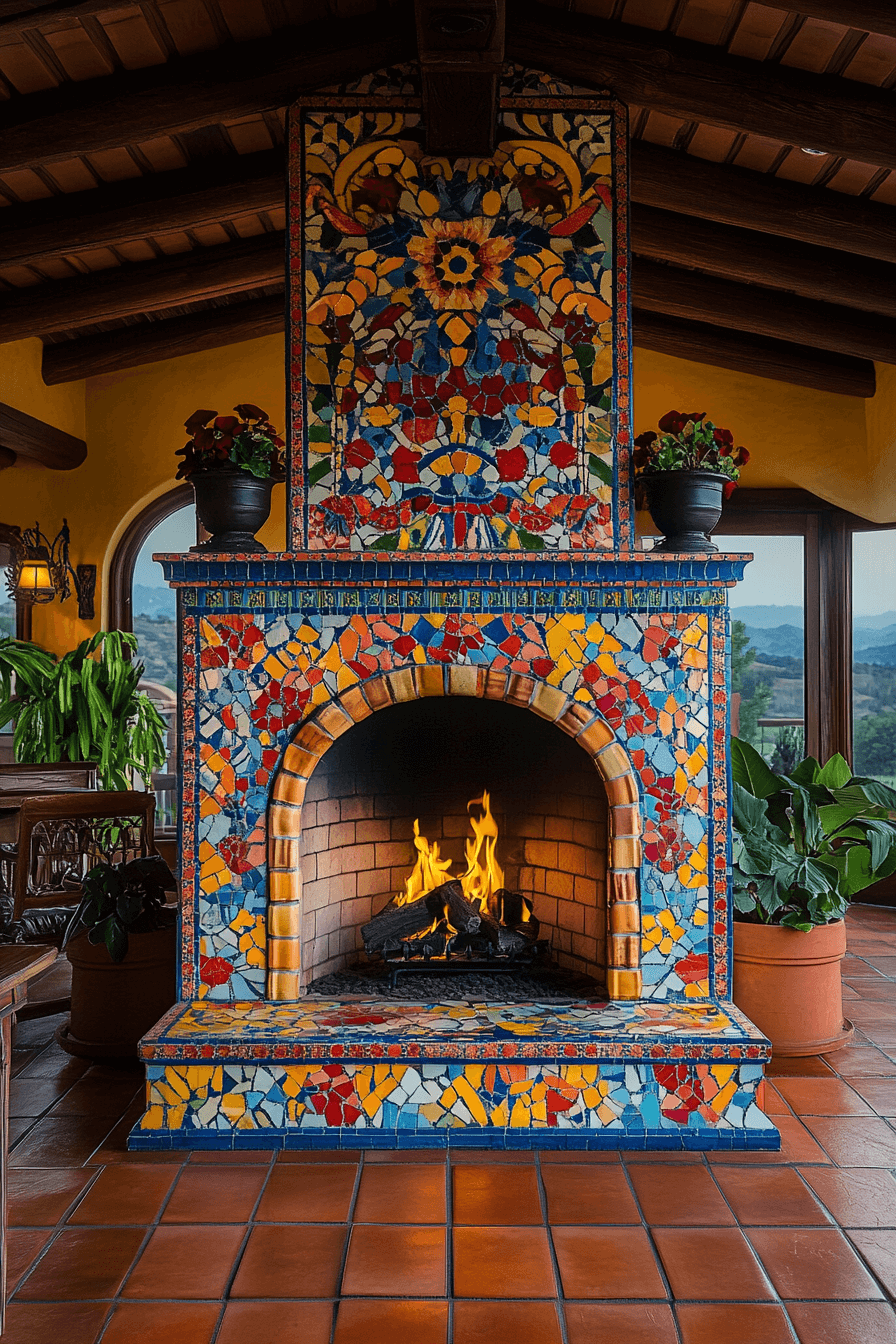 25 Fireplace Interior Ideas to Enhance Your Home’s Ambience 11 Mediterranean Tile Hearth Inspiration