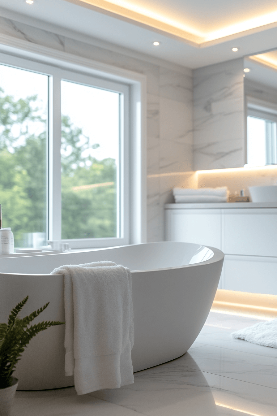 25 Luxury Bathroom Design Ideas to Add Glamour to Your Home 11 Pure White Spa Retreat Vibes