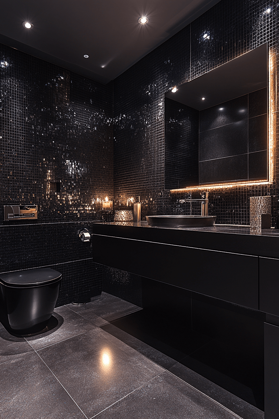 25 Luxury Bathroom Design Ideas to Add Glamour to Your Home 12 Elegant Black And Silver Fusion