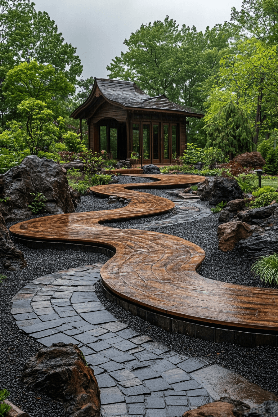 25 Wabi Sabi Garden Designs to Create Peaceful Serenity 12 Organic Curve Design