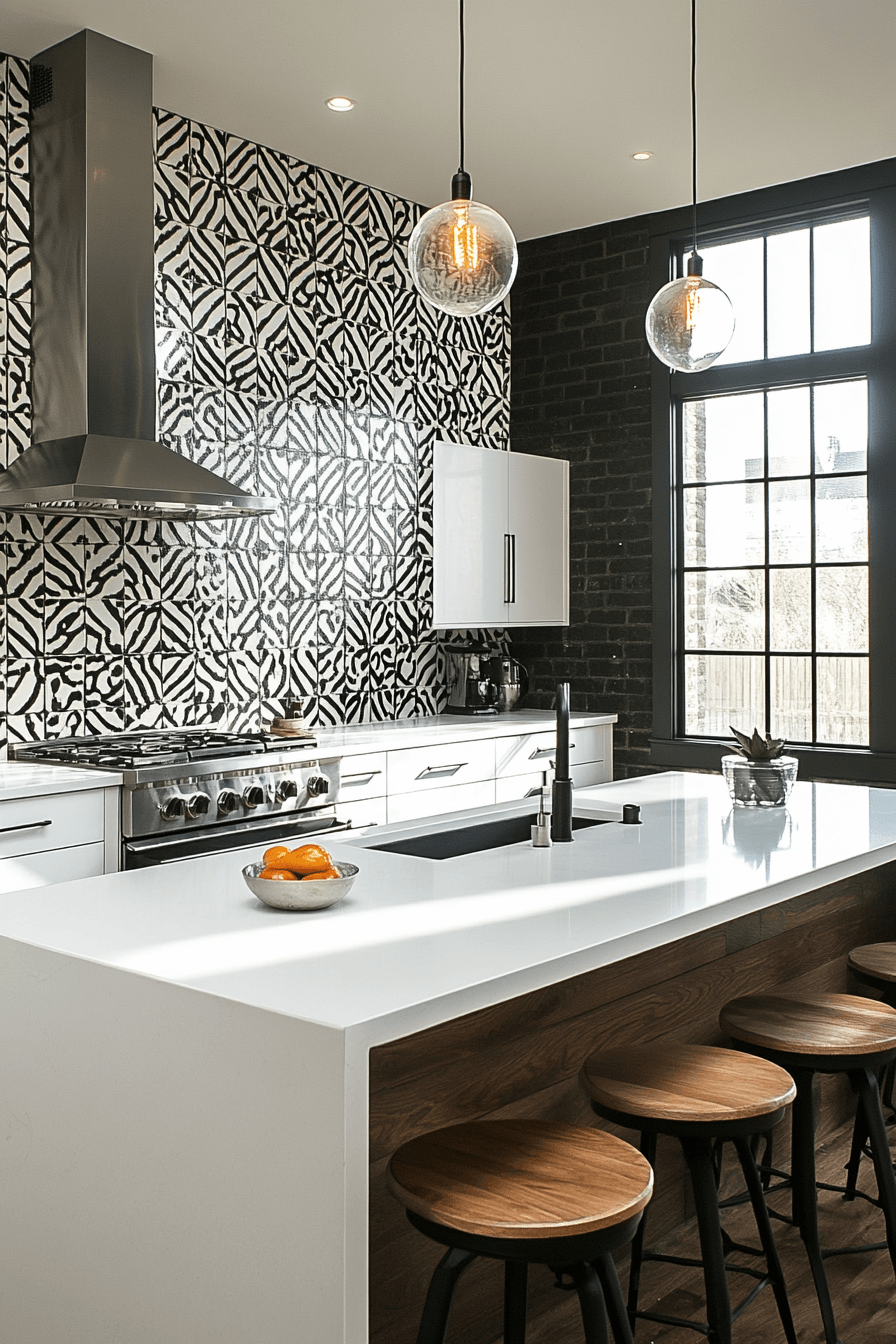 25 Backsplash Kitchen Ideas for a Bold and Beautiful Design 13 Black White Contrast